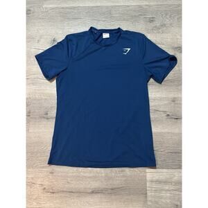 Gymshark Men's Teal Blue Performance Training Short Sleeve Shirt Size Large EUC